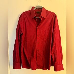Express Men's Bold Red Dress Shirt
